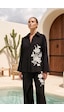 Missemramiss Linen Nakışlı Takım 5211 Siyah