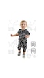 Denokids Araba Erkek Bebek Siyah T-shirt Kapri Şort Takım Siyah