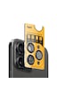 Buff Apple Uyumlu iPhone 16 Pro Max / 16 Pro Titanyum Lens Koruyucu Black