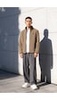 Tommy Life Camel Yazı Nakışlı Dik Yaka Fermuarlı Standart Kalıp Erkek Sweatshirt Polar - 87992 CAMEL