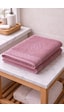 Eponj %100 Pamuk 70x140 Jakarlı Banyo Havlusu 450 Gr Kendinden Desenli Gül Kurusu