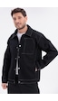 Erkek Dikiş Detaylı Oversize Gabardin Ceket - Mont-392 Siyah