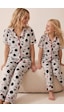 Siyah İnci Hello Kitty Lisanslı %100 Pamuk Pembe Çok Renkli Düğmeli Biyeli Pijama Takım 26120451 Gri Melanj