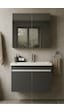 Arista 80 Cm Antrasit Mdf, Seramik Lavabolu, Alt Ve Üst Dolap Antrasit