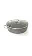 Oms Collection 2 Parça Biogranit 40x9,5 Cm - 10,5 Litre Basık Tencere 3312 - Gri Gri