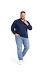 Annex Büyük Beden Polo Yaka Erkek Sweatshirt Lacivert