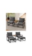 Kagu 5 Parça Metal Çerçeve Outdoor Multilounge Bahçe Balkon Mobilya,uzanma Koyu Gri