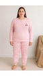 Pemilo Kadın Büyük Beden Raporlu 0249 Pijama Takımı Pembe Pembe Pemilo Kadın Büyük Beden Raporlu 0249 Pijama Takımı Pembe Pembe