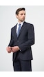 İmza Lacivert Çizgili Mono Yaka Astarlı 6 Drop Slim Fit Dar Kesim Takım Elbise 1001245102 Koyu Lacivert