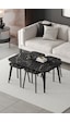 Roma Orta Sehpa Metal Ayaklı , 4+1 Orta Sehpa , 100 X 60 X 50 Cm Siyah Metal