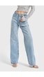 it's basic Kadın Kot Rengi Doris T34s527 Parlak Taşlı Tasarım Straight Fit Denim Jean Taşlı Kot Rengi