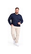 Annex Büyük Beden Basic Waffle Kumaş Erkek Sweatshirt Lacivert