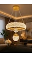 Kumandalı 3 Renk Işıklı Modern Sarkıt Led Avize Krom Kasa Salon,oda ,mutfak ,hol Gold 1