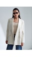 Dilvin 60802 Kruvaze Saten Blazer Ceket-ekru