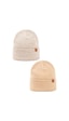 Sayzen Your Shine Unisex Basic Katlamalı 2'li Bere Set Stone-krem
