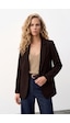 Sateen Klasik Yaka Uzun Ceket - Kahve-137477 Kahverengi Sateen Klasik Yaka Uzun Ceket - Kahve-137477 Kahverengi