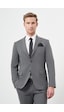 İmza Füme Çizgili Mono Yaka Astarlı 6 Drop Slim Fit Dar Kesim Takım Elbise 1001245102 Füme