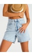 it's basic Kadın Snow Kot Rengi Diana Mom Fit Denim Şort