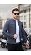 Mero Life Erkek Gri Su Ve Rüzgar Geçirmez Slim Fit Astarlı Mevsimlik Mont Gri