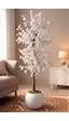 Cihan Çiçekçilik Yapay Beyaz Bahar Dalı Ağacı 200cm - 27x33 Cm Küre Saksılı