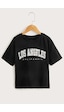 Uyguntarz Çocuk Los Angeles Pamuklu T-shirt Siyah