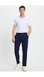 Tudors Erkek Slim Fit Dar Kesim Beli Lastikli Bağcık Detaylı Lacivert Pantolon-41666