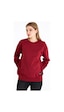 MMetalic Kadın Bordo Renk Basic Bisiklet Yaka Sweatshirt