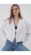 Bigdart Önü Bağlamalı Keten Kimono 960 - Beyaz