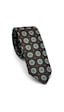 Gaffy Yeşil Bej Yuvarlak Desenli Kahverengi Dokuma Kumaş Mendilli Slim Fit Kravat // Sdk-250206 Kahverengi