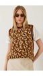 Shade Kadın Şardonlu Leopar Desenli Süveter 20246281 - Kahverengi-camel Çok Renkli