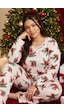 Siyah İnci Yılbaşı Temalı Desenli Termal Kumaşlı Ultra Soft Yumuşak Büyük Beden Battal Boy Örme Pijama Takımı 26226714 Pembe