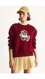 Shade Kadın Teddy Nakış İşlemeli Bisiklet Yaka Salaş Sweatshirt 6864 60283522 - Bordo