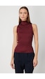 On Kadın Taşlı Kolsuz Triko Bluz 66375 Bordo Bordo