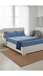 %100 Pamuk Ranforce Premium King Size Lastikli Çarşaf Seti - İndi İndigo