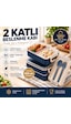 2 Katlı Bölmeli Sefer Tası / Beslenme Kabı 900ml - Kaşık Çatal Setli, Sızdırmaz Ve Bpa İçermez Lacivert