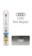 Audi Ly9c İbis Beyazı İğneli Ve Fırçalı Özel Tasarım Şişe Rötuş Boyası Ve Profesyonel Rötuş Çeliği Seti