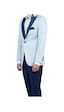 İmza Koyu Mavi Saten Kırlangıç Yaka Astarlı 6 Drop Slim Fit Dar Kesim Smokin Damatlık 1001190163-Mavi