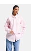 it's basic Kadın Pembe Oversize Kravat Detaylı Özel Tasarım Bol Kesim Gömlek