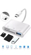Mettzchrom Apple Uyumlu iPhone 15 / 16 / 17 Serilerine 3in 1 Kart Hafıza Kart Okuyucu Type-c Sd Micro Sd Kart Usb