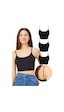 Cottonhill Ayarlanabilir İnce Askılı Lazer Kesim Crop Büstiyer 3'lü Paket-5 Renkli-9 Çok Renkli