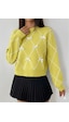 Sayzen Your Shine Baklava Desenli Kurdele/fiyonk Detayli Triko Kazak Sy-001kzk-gri Sarı