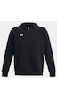Under Armour Erkek UA Rival Fleece Tam Boy Fermuarlı Kapüşonlu Üst 1379767-001 Siyah - Beyaz