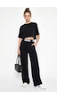 Shade Kadın Çizgi Detaylı Crop Bluzlu Yüksek Bel Modal Takım 4136 60286285 - Siyah