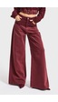 it's basic Kadın Bordo 6s6-35 Palazzo Fit Çift Parça Kumaş Özel Tasarım Denim Jean