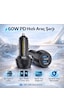 Polham 60w Pd Hızlı Araç Şarj Cihazı 2x Type-c Çıkışlı 12v / 24v Uyumlu Araç Çakmaklık Şarj Adaptörü 1 Adet
