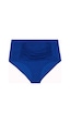 Büyük Beden Drape Detaylı Toparlayıcı Yüksek Bel Kadın Bikini Alt Saks