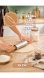 Porsima Mnb05771 Ahşap Saplı Paslanmaz Çelik Merdana Oklava Hamur Pizza Börek Açma Oklava 33cm
