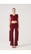 Holly Lolly Şal Detaylı Bluz Ve İspanyol Pantolonlu Finley Takım Bordo