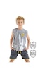 Denokids Pizzacı Köpekbalığı Erkek Çocuk Yazlık Kolsuz T-shirt Şort Takım
