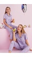 Siyah İnci Lisanslı %100 Pamuk Çok Renkli Düğmeli Pijama Takım Hk055 Lila Siyah İnci Lisanslı %100 Pamuk Çok Renkli Düğmeli Pijama Takım Hk055 Lila